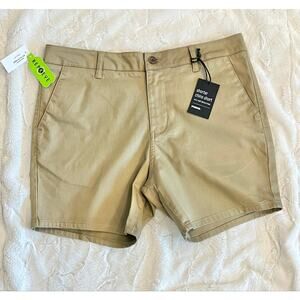 NWT RSQ Shorter Chino Short Mens 34 Chino Shorts Khaki Tan Tillys Button $37 NEW